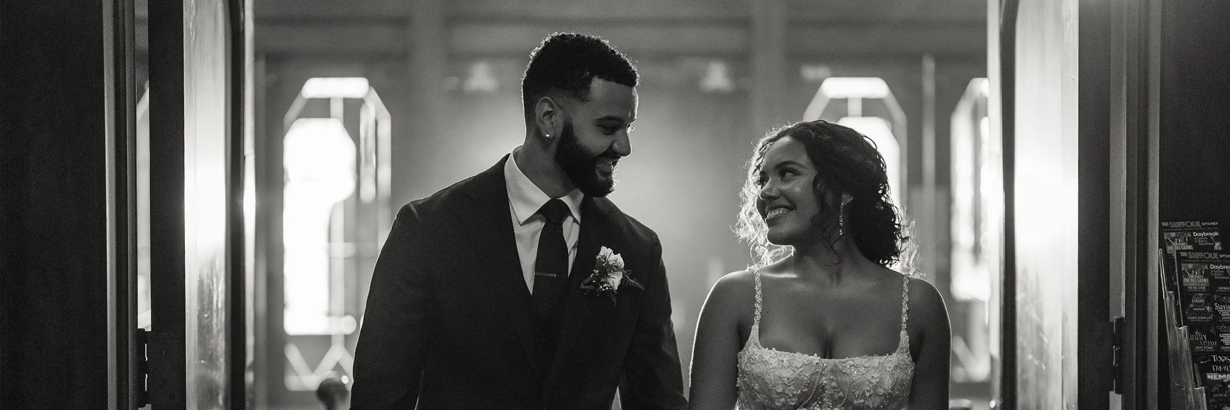  Leslie and her now-husband after their wedding ceremony. 