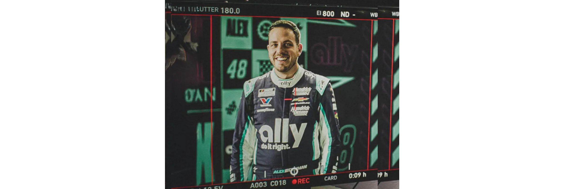 Nascar driver, Alex Bowman poses during production day