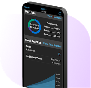 Example of an Automated Investing platform on a mobile device