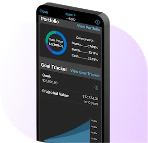 Example of an Automated Investing platform on a mobile device