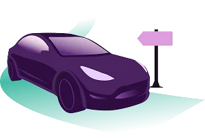 a Tesla driving down a smooth highway